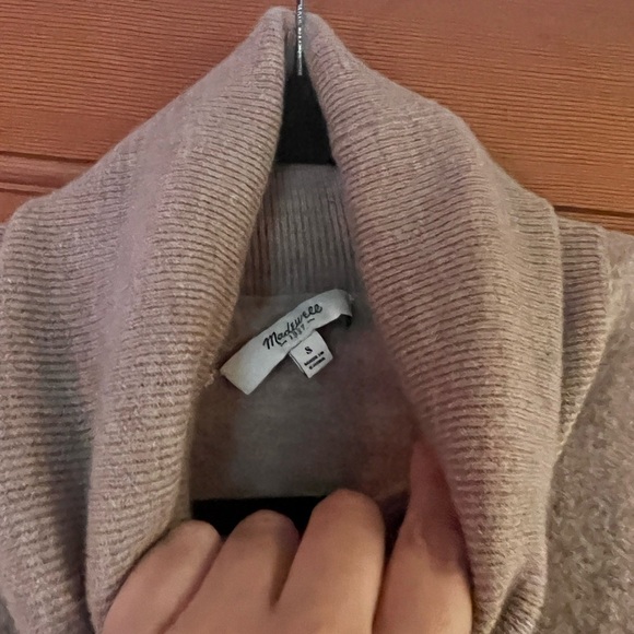 Madewell 100% merino wool turtleneck boxy sweater camel tan oversized small - Picture 4 of 8